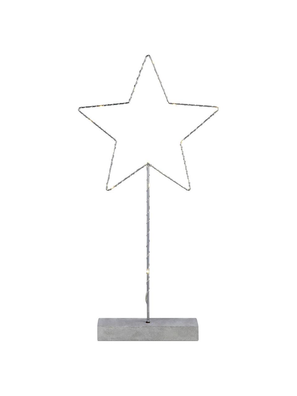 Lampada LED a forma di stella Malin, Metallo verniciato, Grigio, L 26 x A 51 cm