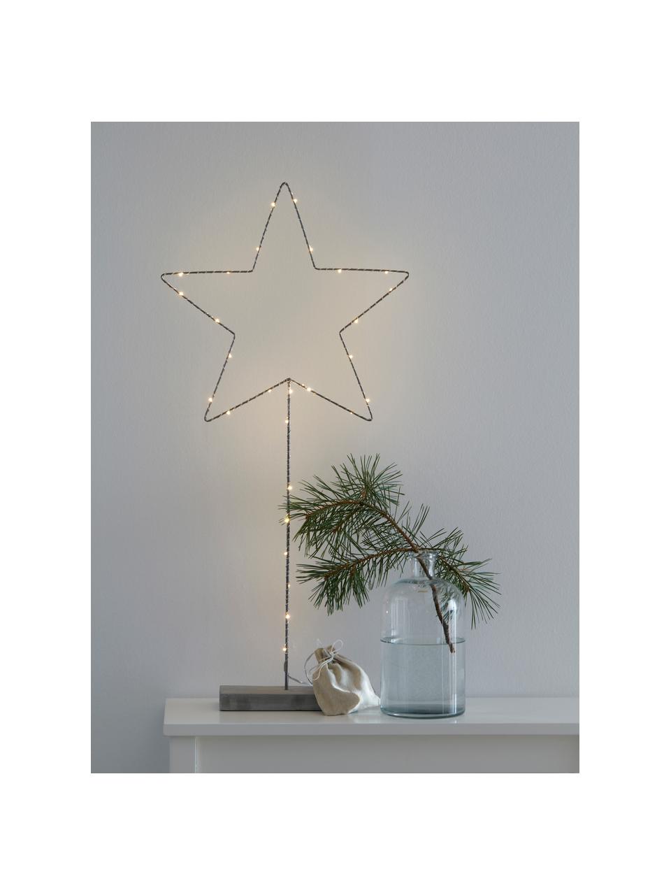 Lampada LED a forma di stella Malin, Metallo verniciato, Grigio, L 26 x A 51 cm