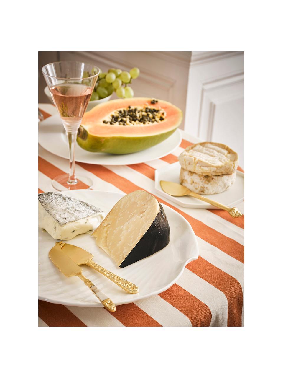 Kaasmessenset Cheese, set van 3, Mes: edelstaal, vermessingd, Decoratie: parelmoer, Messingkleurig, Set met verschillende formaten