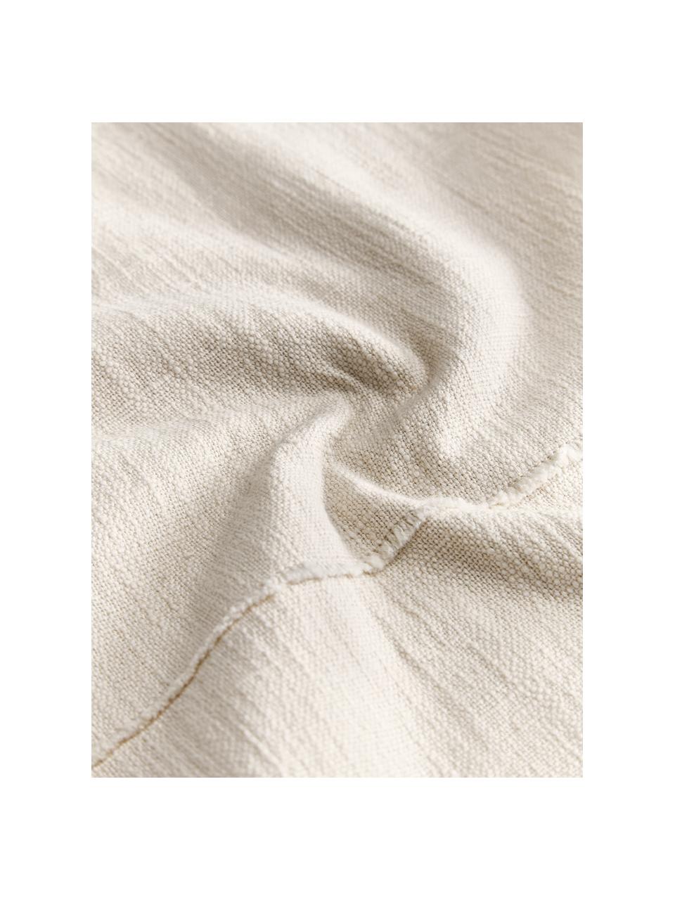 Katoenen kussenhoes Terre met decoratieve naad, 80% katoen, 20% linnen, Beige, B 30 x L 50 cm