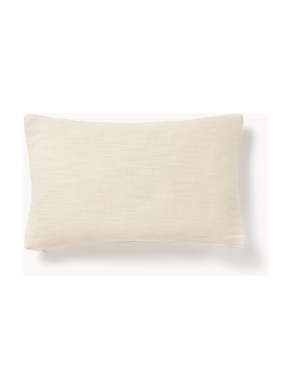 Katoenen kussenhoes Terre met decoratieve naad, 70% katoen, 30% linnen, Lichtbeige, B 30 x L 50 cm