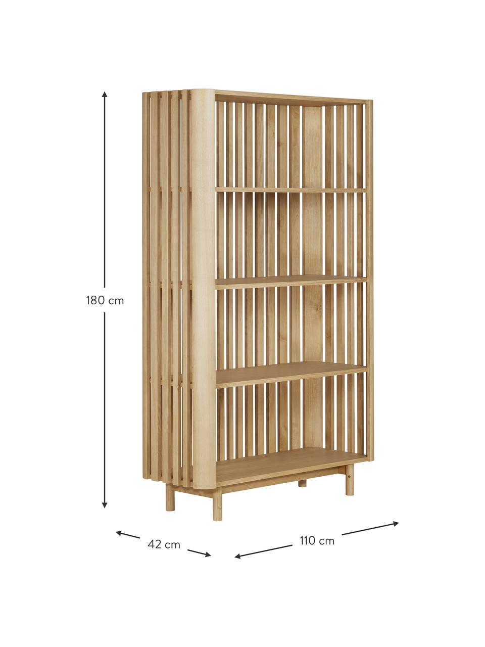 Étagère sur pied en bois de châtaignier Tridan, Bois de châtaignier, panneau de fibres de densité moyenne (MDF), Bois de châtaignier, larg. 110 x long. 180 cm