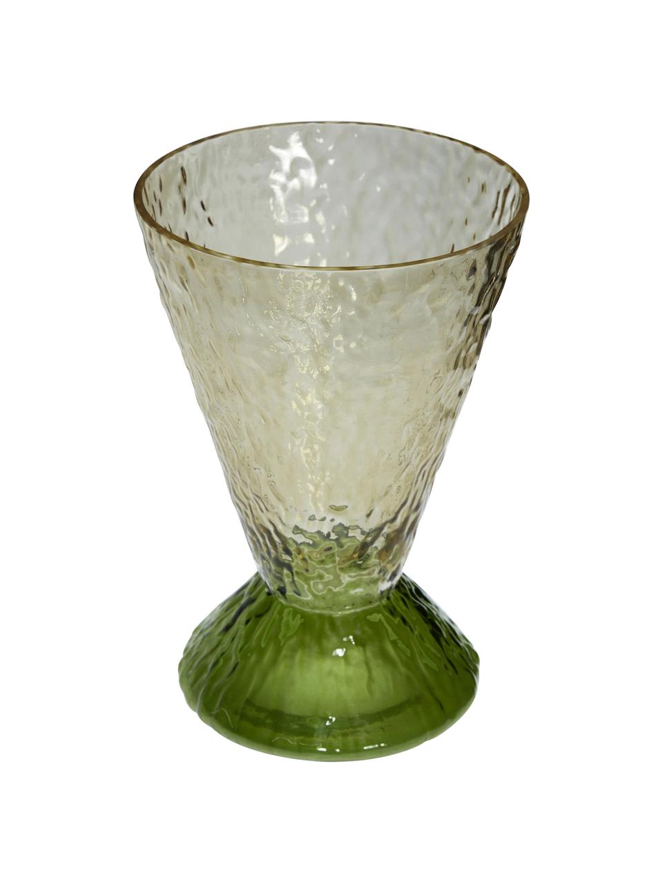 Ručně vyrobená váza Abyss, Sklo, Odstíny zelené, Š 20 cm, V 29 cm