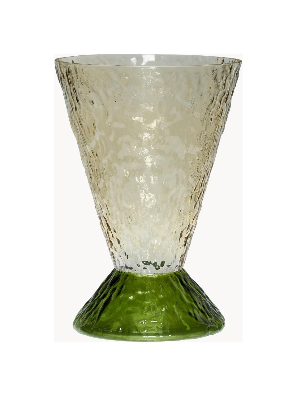 Ručně vyrobená váza Abyss, V 29 cm, Sklo, Odstíny zelené, Š 20 cm, V 29 cm