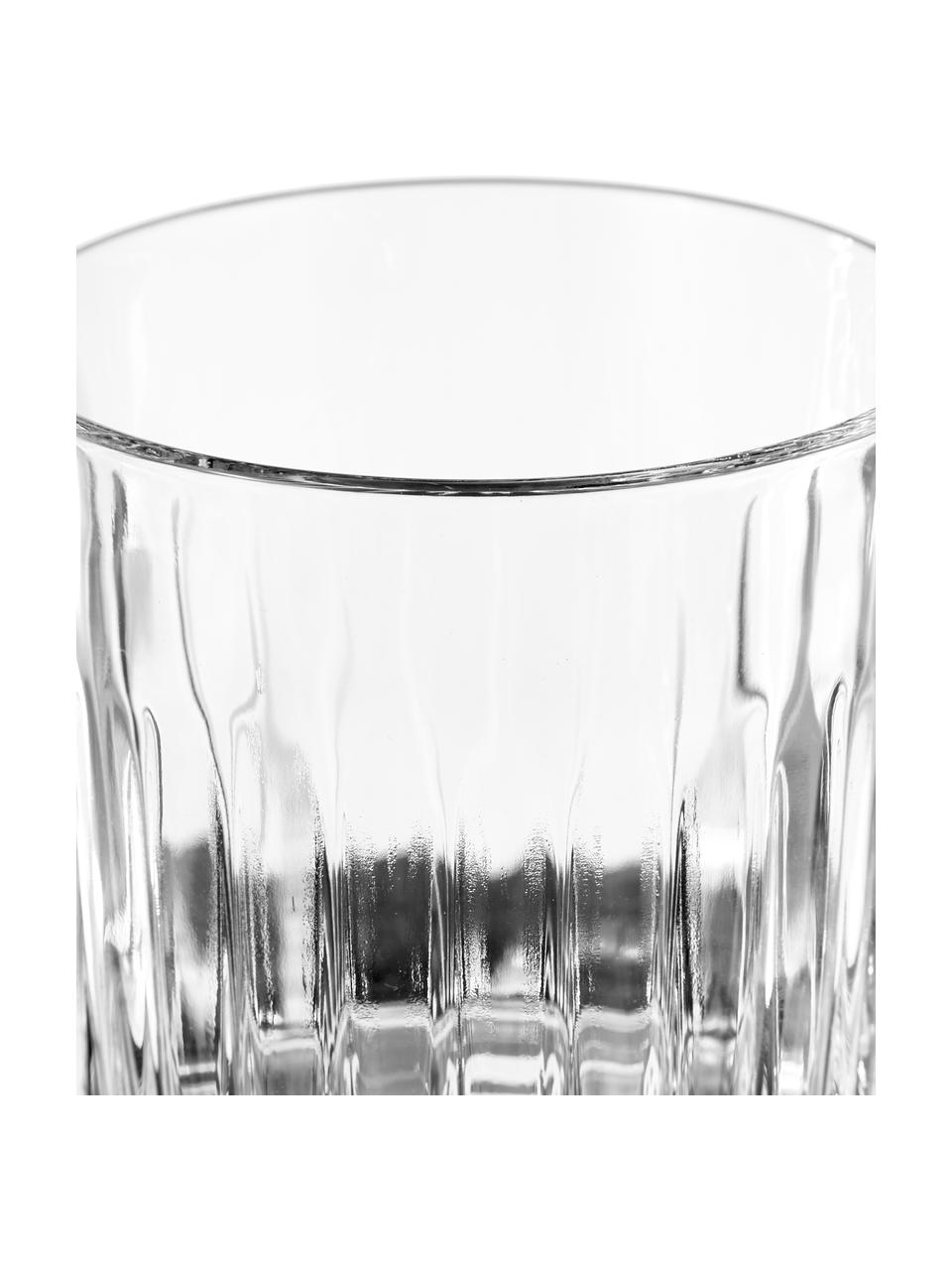 Vasos old fashioned de cristal con relive Timeless, 6 uds., Cristal Luxion, Transparente, Ø 9 x Al 9 cm, 360 ml