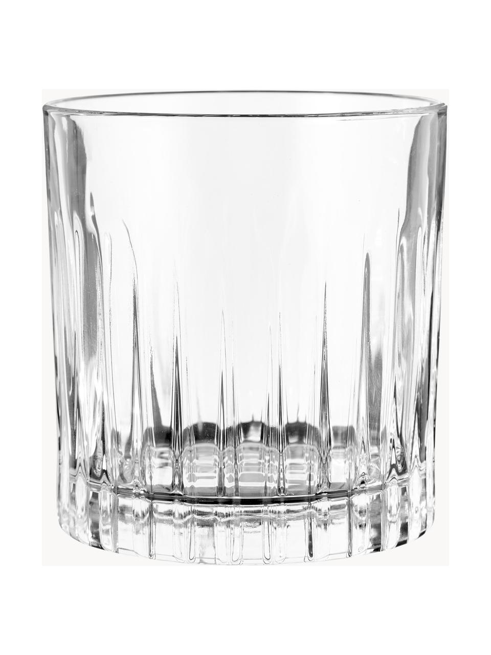 Verres à whisky en cristal strié Timeless, 6 pièces, Cristal luxion, Transparent, Ø 9 x haut. 9 cm, 360 ml