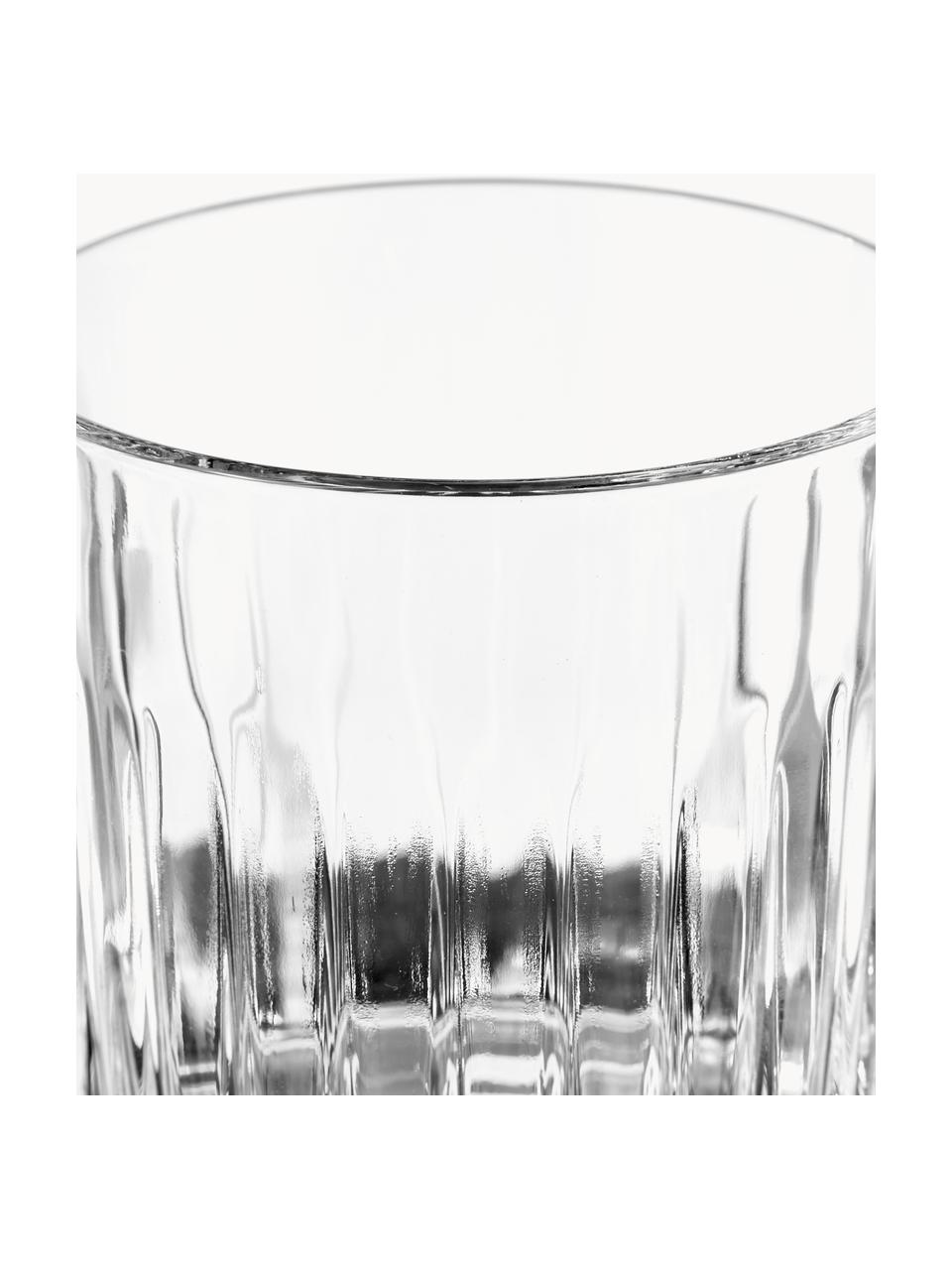Kristallen glazen Timeless met groefreliëf, 6 stuks, Luxion kristalglas, Transparant, Ø 9 x H 9 cm, 360 ml