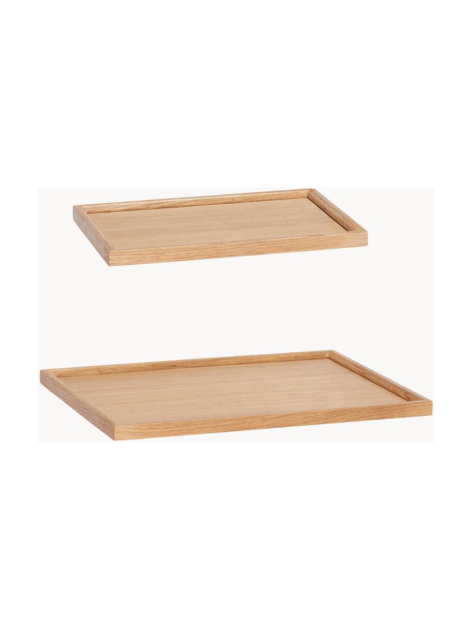 Handgefertigte Deko-Tabletts Nature, 2er-Set, Eichenholz

Dieses Produkt wird aus nachhaltig gewonnenem, FSC®-zertifiziertem Holz gefertigt., Helles Holz, Set in verschiedenen Größen