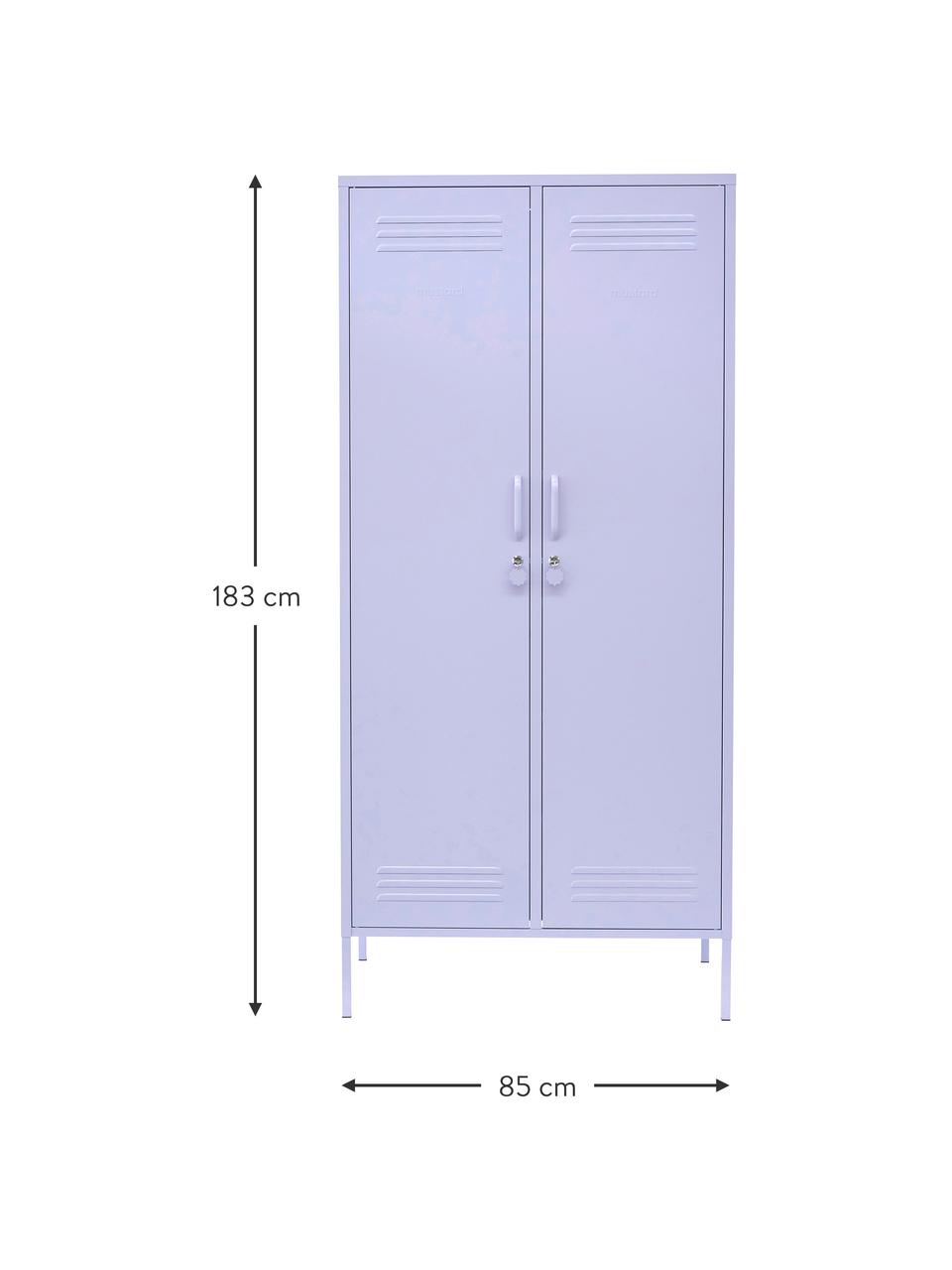 Petite armoire Twinny, Métal, enduit, Lilas, larg. 85 x haut. 183 cm