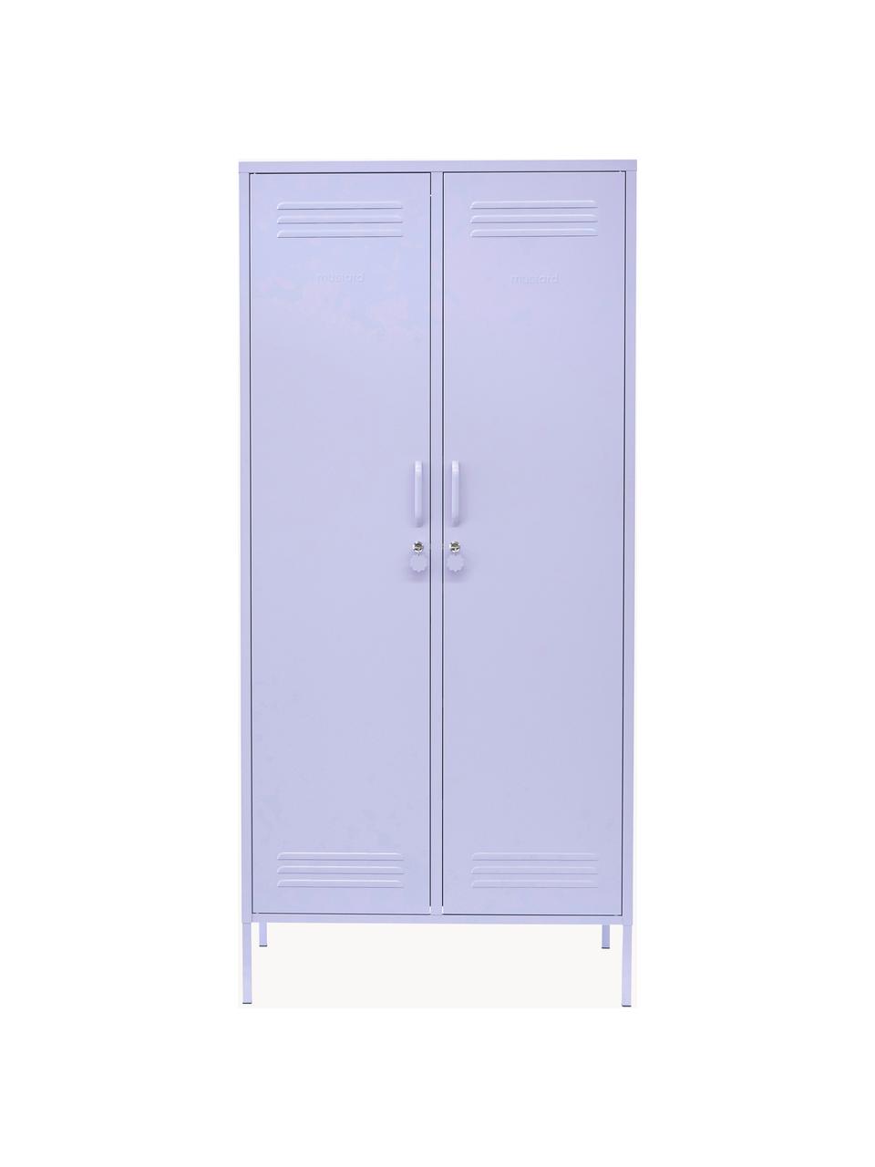 Kleiner Kleiderschrank The Twinny, Stahl, pulverbeschichtet, Flieder, B 85 x H 183 cm