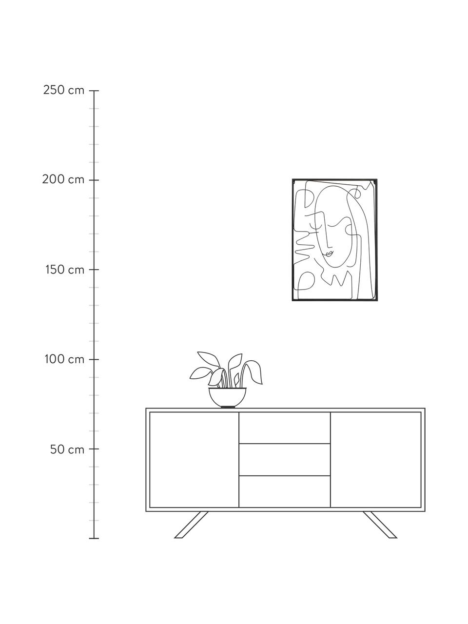 Set de decoración de pared Pica, 2 uds., Metal pintado, Negro, An 49 x Al 69 cm