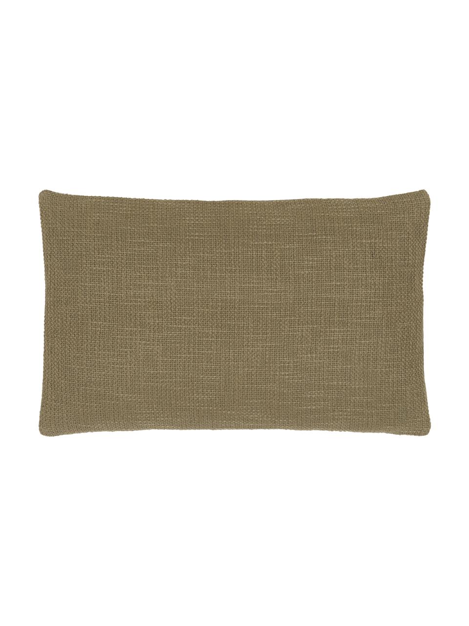 Housse de coussin vert olive Penny, 100 % coton, Vert, larg. 30 x long. 50 cm