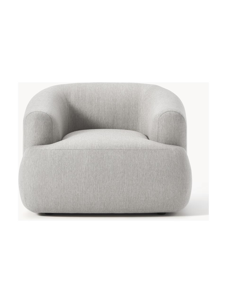 Poltrona Sofia, Rivestimento: Teddy (100% polipropilene, Struttura: abete rosso, truciolare, , Tessuto grigio, Larg. 97 x Prof. 84 cm