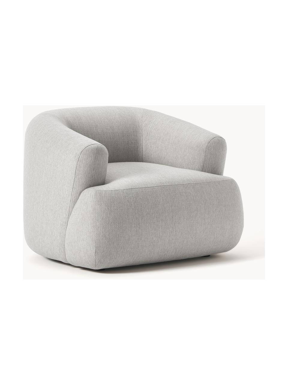 Poltrona Sofia, Rivestimento: Teddy (100% polipropilene, Struttura: abete rosso, truciolare, , Tessuto grigio, Larg. 97 x Prof. 84 cm