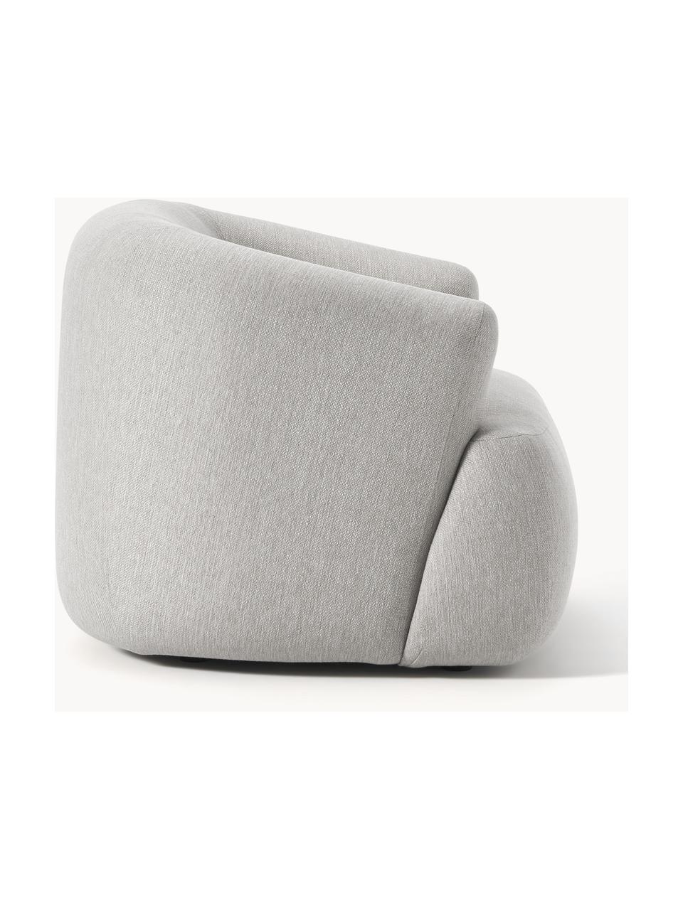 Poltrona Sofia, Rivestimento: Teddy (100% polipropilene, Struttura: abete rosso, truciolare, , Tessuto grigio, Larg. 97 x Prof. 84 cm