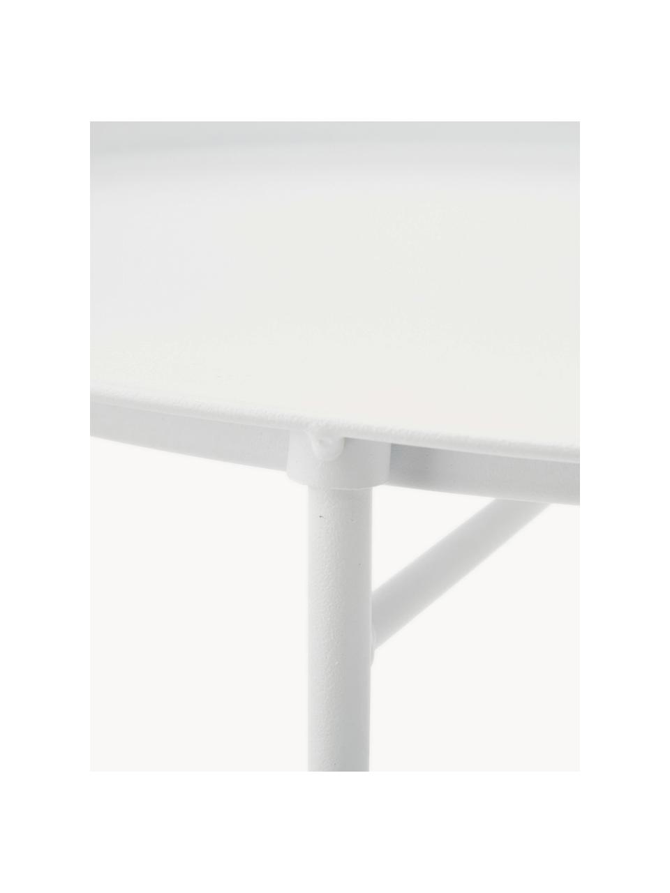 Table ronde en métal Sangro, Acier, laqué, Blanc, Ø 46 x haut. 52 cm