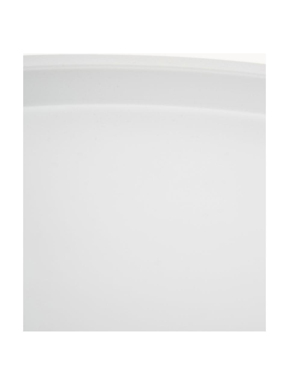 Mesa auxiliar con bandeja redonda de metal Sangro, Metal con pintura en polvo, Blanco, Ø 46 x Al 52 cm