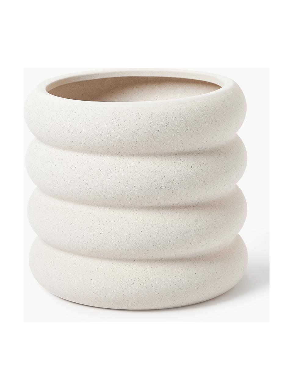 Cache-pot en grès Rudi, Grès cérame, Blanc crème, mat, Ø 32 x haut. 30 cm