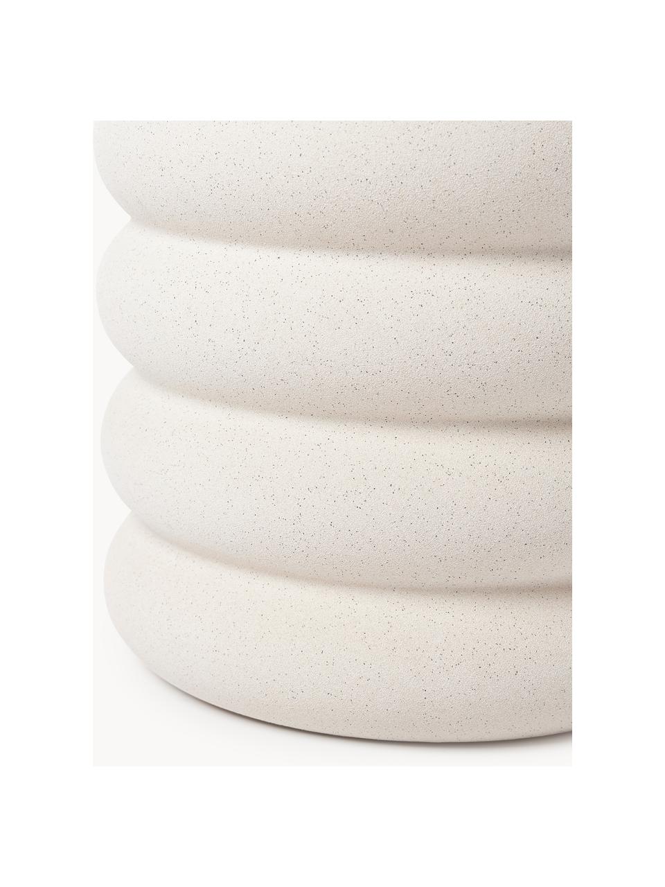 Macetero de gres Rudi, Al 30 cm, Cerámica de gres, Blanco crema mate, Ø 32 x Al 30 cm