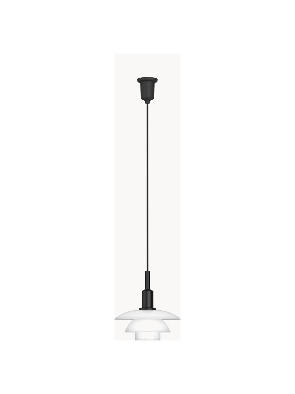 Lampa wisząca ze szkła dmuchanego PH 3/3, Czarny, biały, Ø 29 x W 30 cm