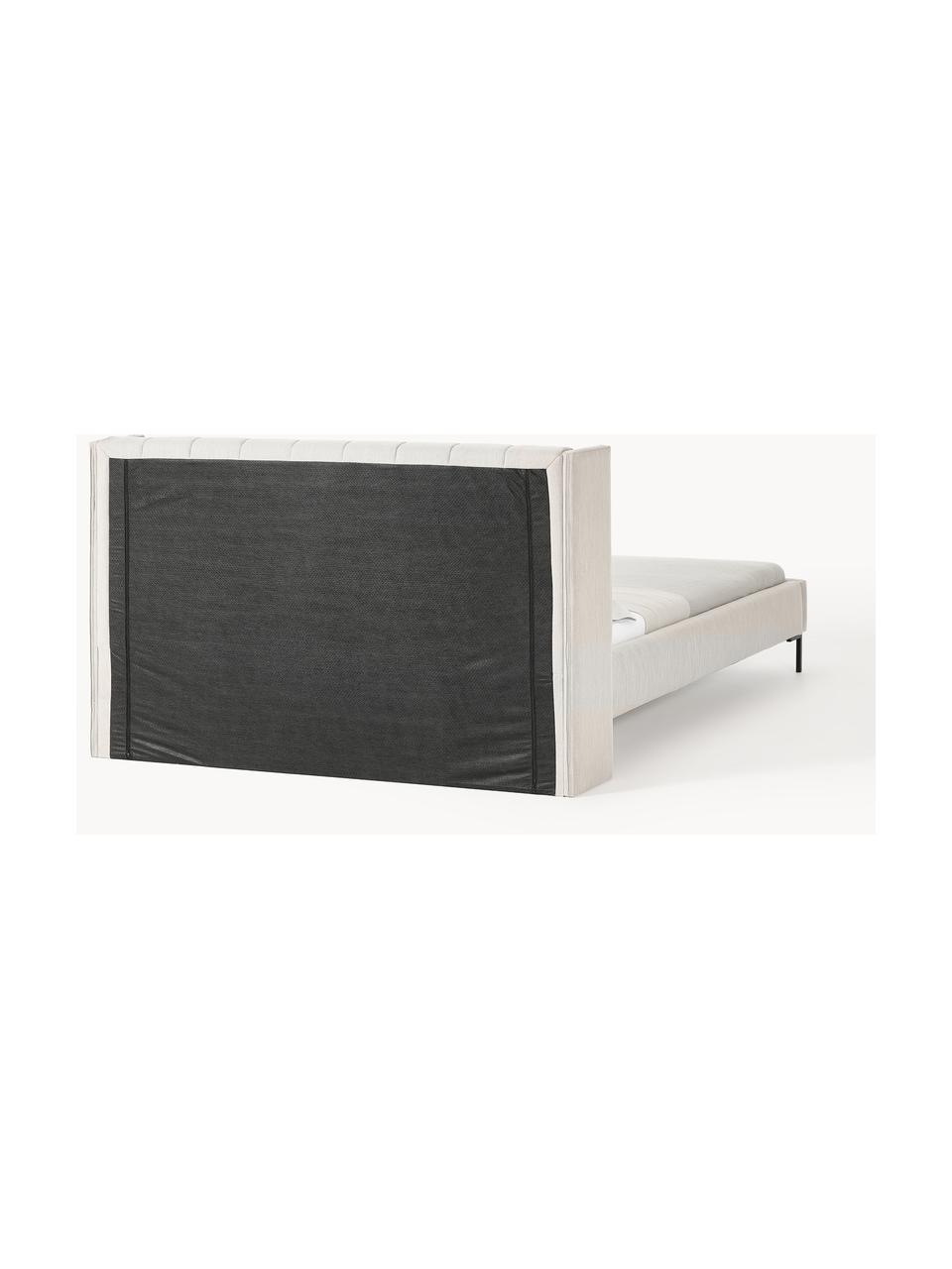 Cama tapizada Dusk, Tapizado: tejido finamente estructu, Estructura: madera de pino maciza con, Patas: metal con pintura en polv, Tejido gris claro, An 140 x L 200 cm