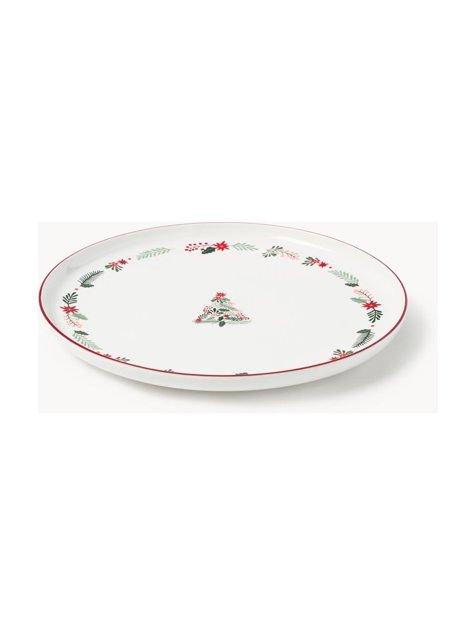 Plat de service de Noël en porcelaine Eve, Porcelaine, émaillée, Multicolore, Ø 33 x haut. 3 cm