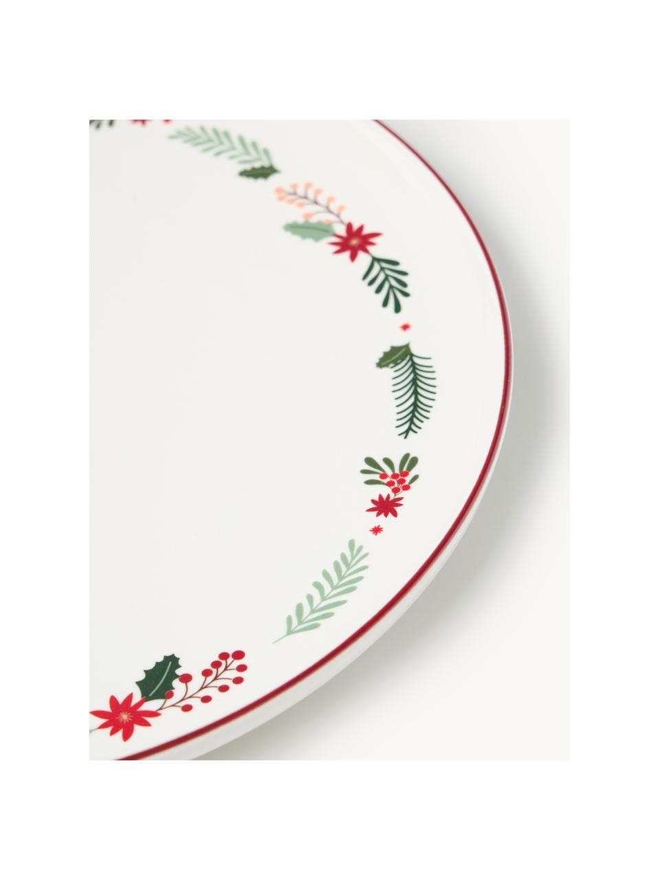 Plat de service de Noël en porcelaine Eve, Porcelaine, émaillée, Multicolore, Ø 33 x haut. 3 cm