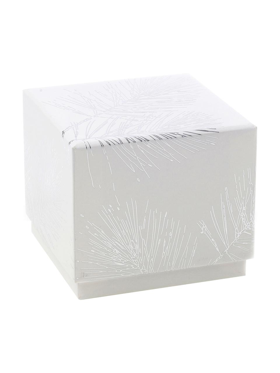 Caja para regalo Ferice, Papel de estraza, Blanco, plateado, An 10 x Al 9 cm