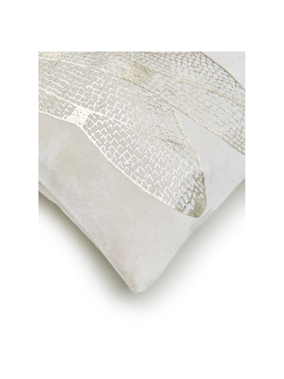 Coussin rectangulaire décoratif Dragonfly, Blanc, couleur dorée