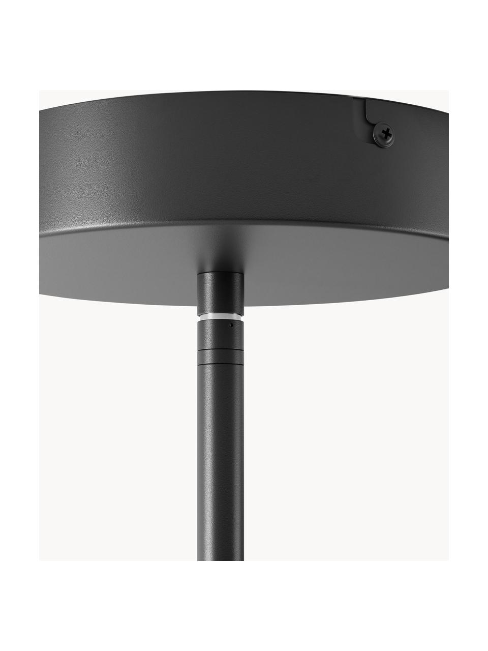 Grande suspension LED avec bras de lampe réglables Odeon, Noir, blanc, larg. 80 x haut. 80 cm
