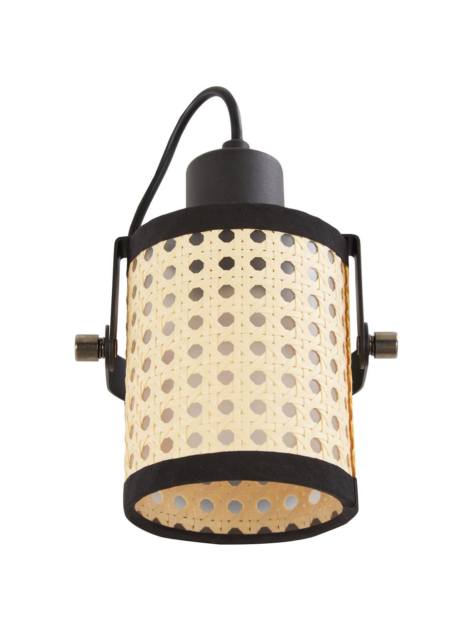 Lampa sufitowa z plecionką wiedeńską Ruscomb, Beżowy, czarny, S 78 x W 18 cm