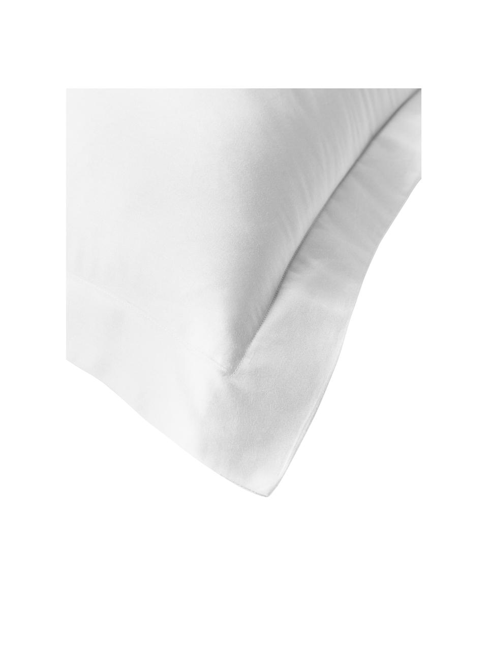 Satin-Kopfkissenbezüge Premium aus Bio-Baumwolle in Weiß mit Stehsaum, 2 Stück, Webart: Satin Fadendichte 400 TC,, Weiß, B 40 x L 80 cm