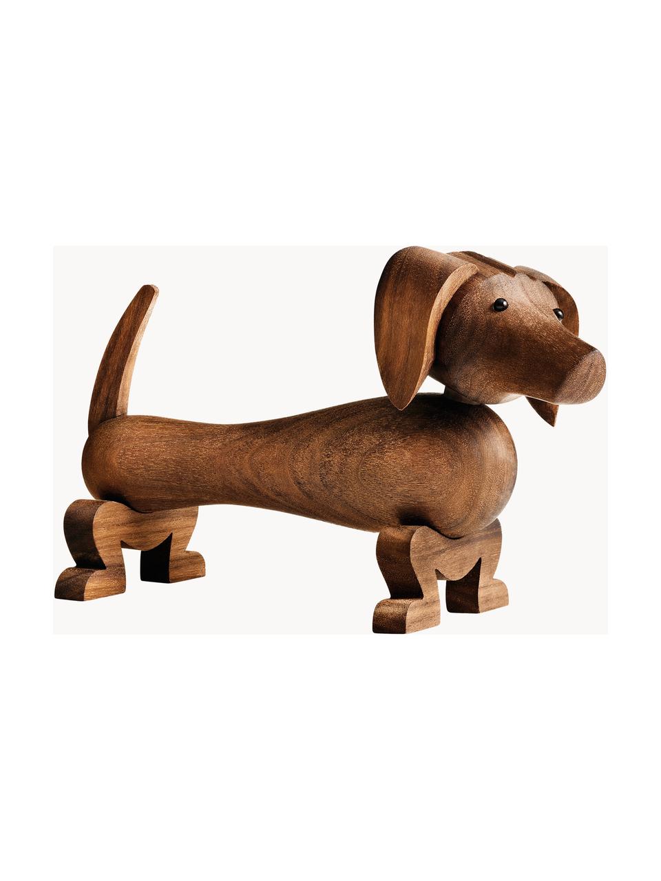 Figura decorativa de madera de nogal Hund, Madera de nogal, Marrón, An 18 x Al 11 cm