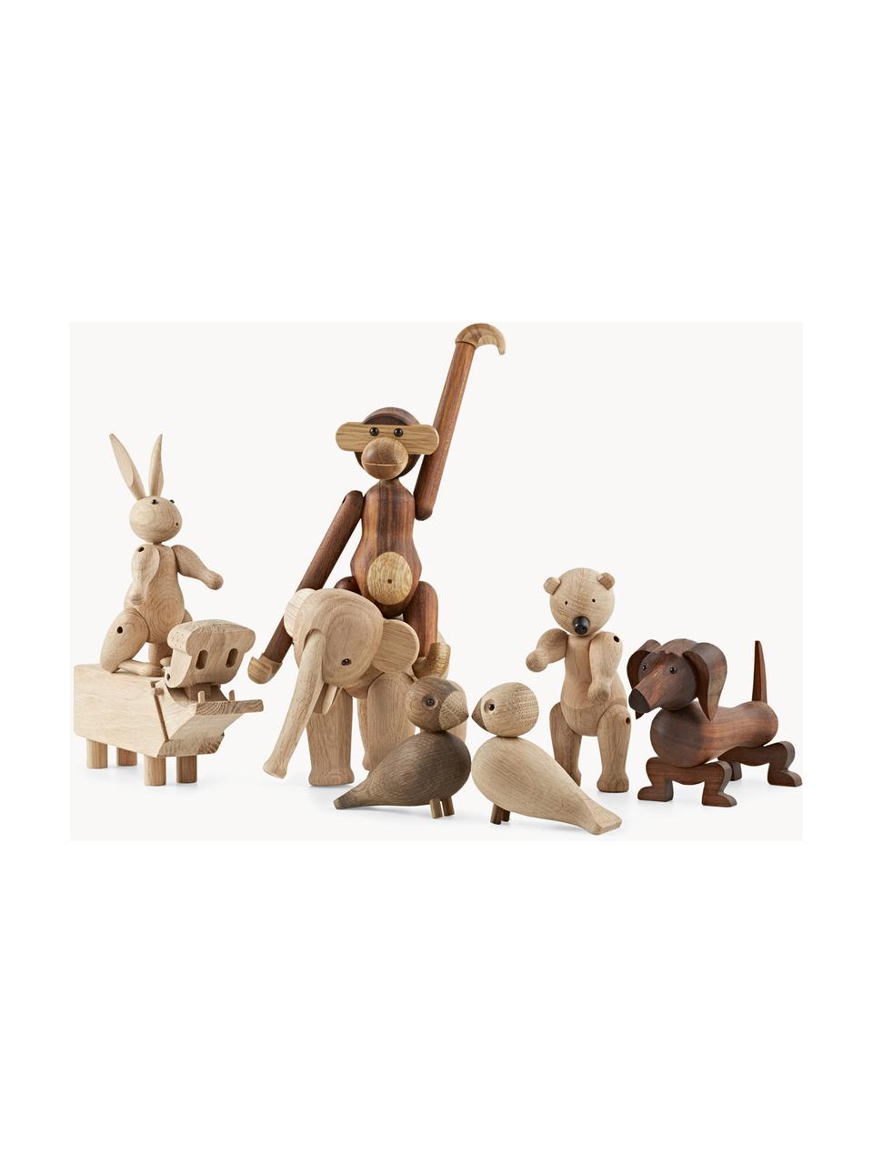 Figura decorativa artesanal de madera de nogal Hund, Madera de nogal barnizada, Madera de nogal, An 18 x Al 11 cm