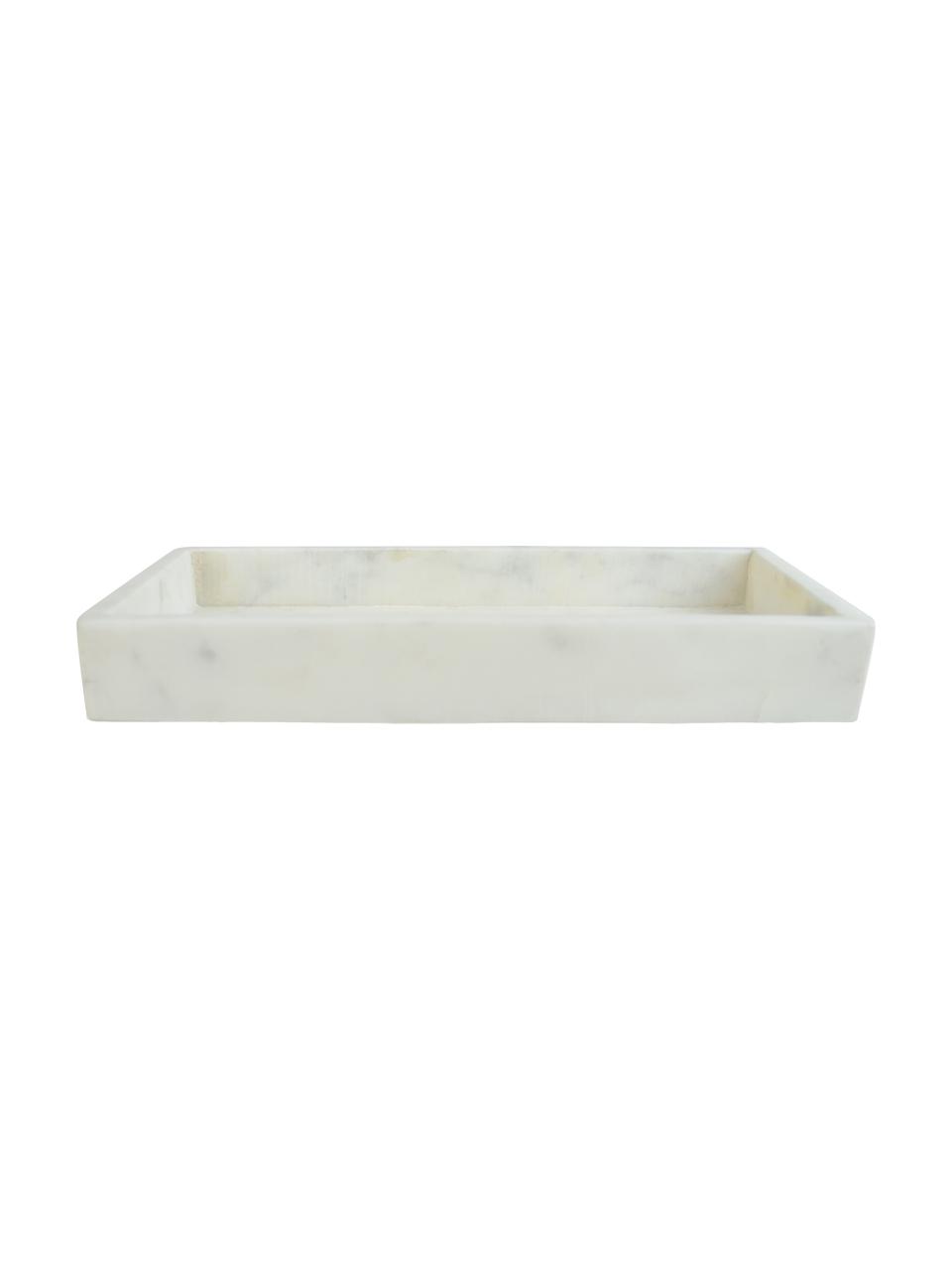 Deko-Marmor-Tablett Mera, Marmor, Weiß, marmoriert, B 30 x T 15 cm