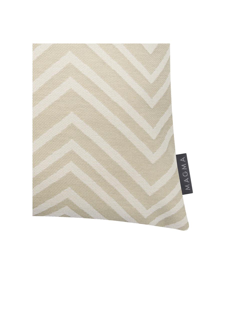 Housse de coussin d'extérieur imprimé zigzag Lobos, 100 % polyacrylique, Couleur sable, beige, larg. 30 x long. 50 cm