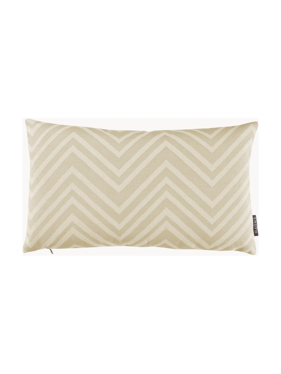 Housse de coussin d'extérieur imprimé zigzag Lobos, 100 % polyacrylique, Couleur sable, beige, larg. 30 x long. 50 cm