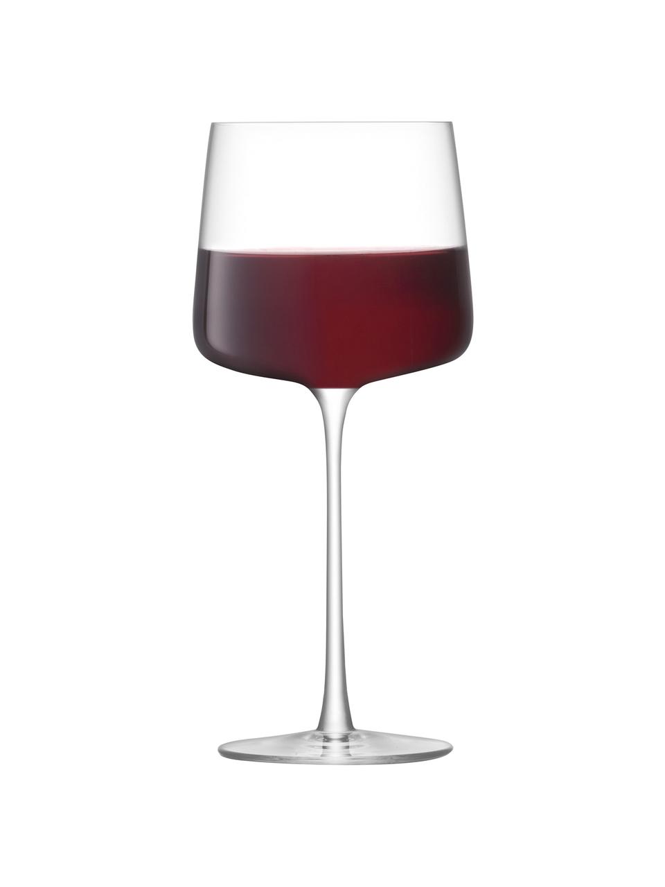 Rode wijnglazen Metropolitan, 4 stuks, Glas, Transparant, Ø 9 x H 20 cm, 400 ml