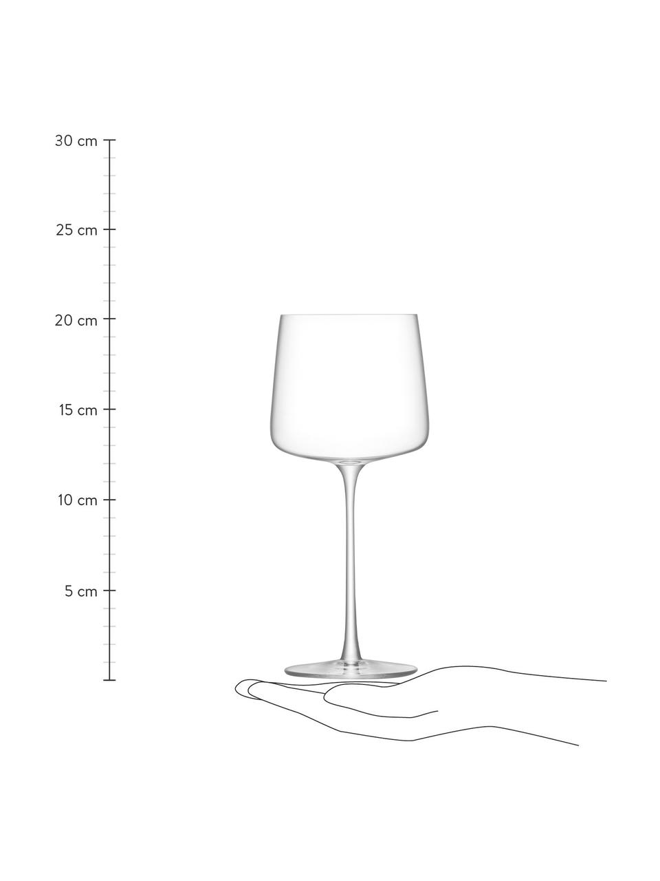Rode wijnglazen Metropolitan, 4 stuks, Glas, Transparant, Ø 9 x H 20 cm, 400 ml