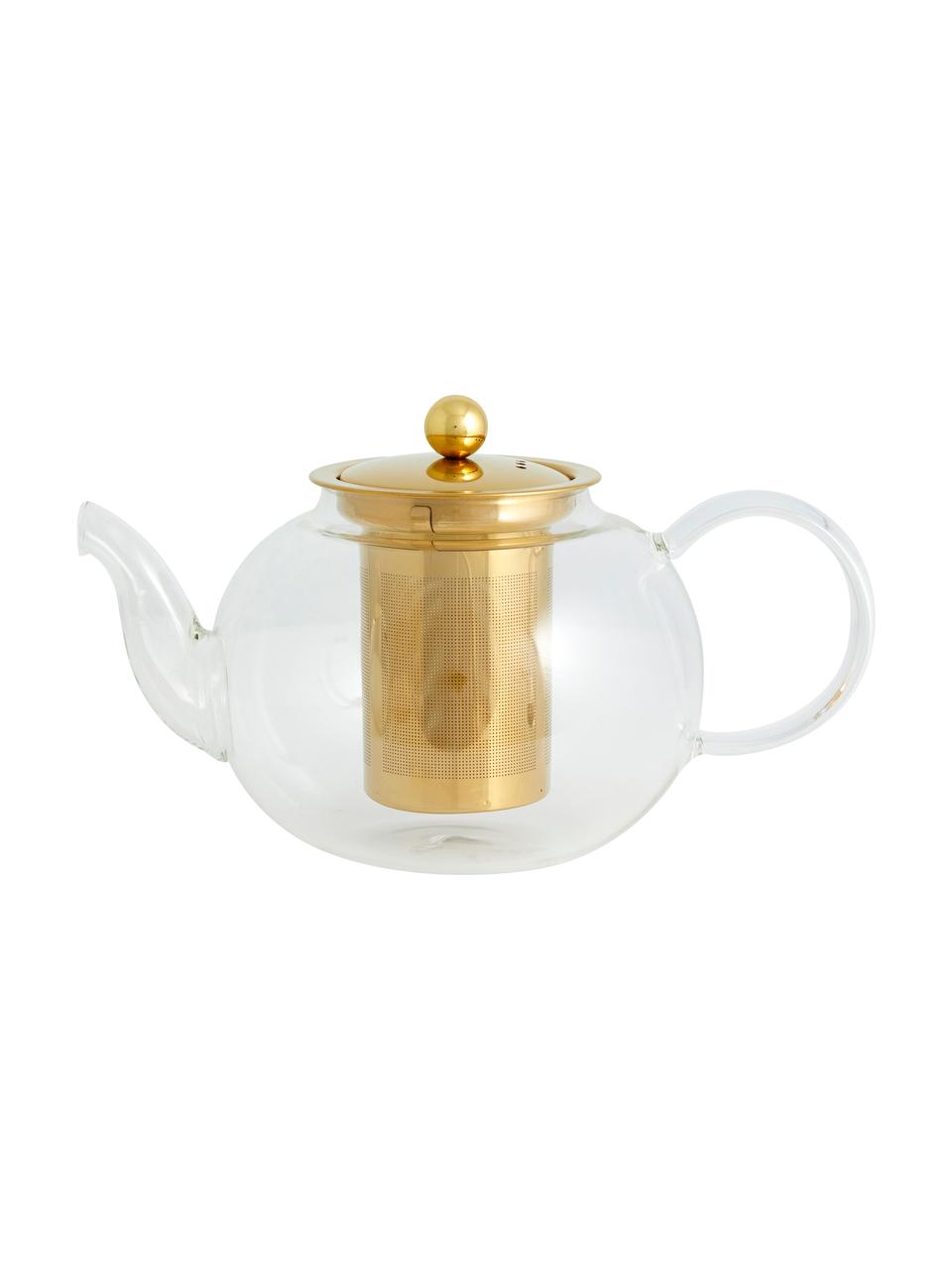 Théière en verre avec passoire à thé doré Chili, 1 l, Transparent, couleur dorée, 1 l