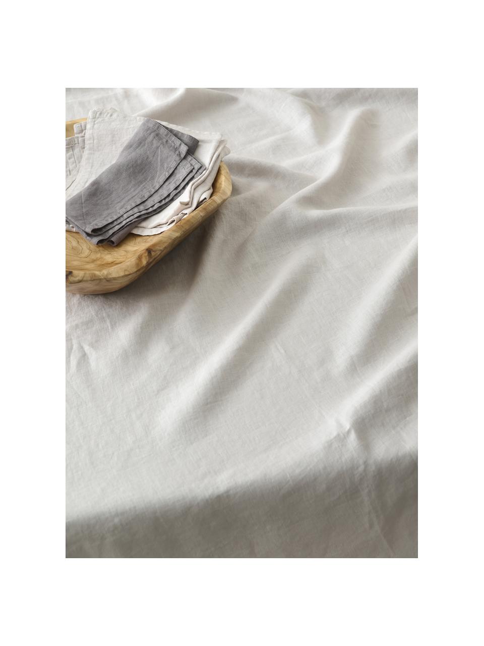 Linnen tafelkleed Duk in crèmekleur, 100% linnen, Crèmekleurig, Voor 6 - 10 personen (B 135 x L 250 cm)