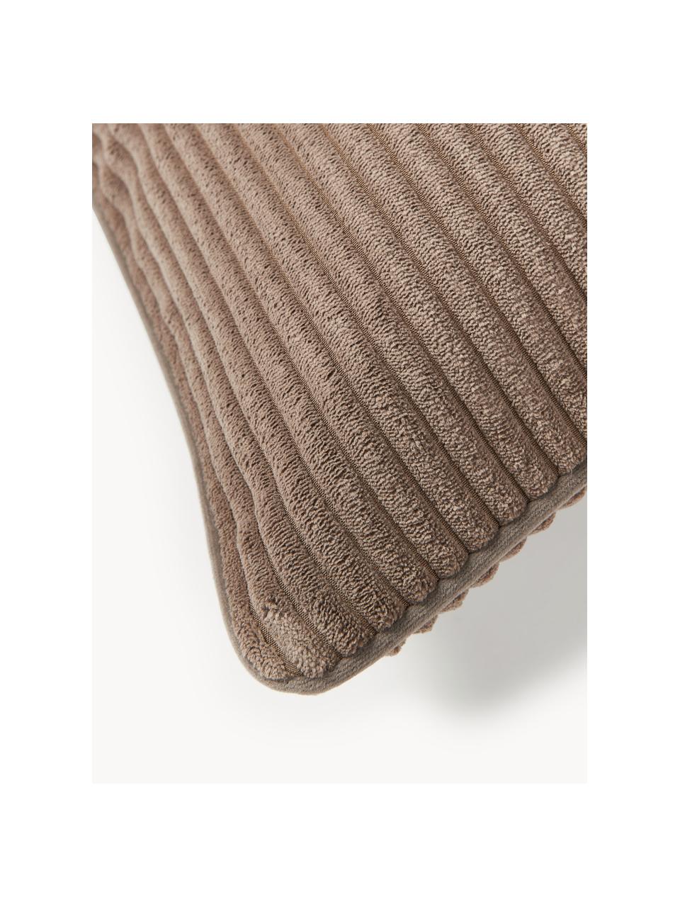 Cojín alargado de pana Kylen, Funda: pana (90% poliéster, 10% , Turrón, An 30 x L 70 cm