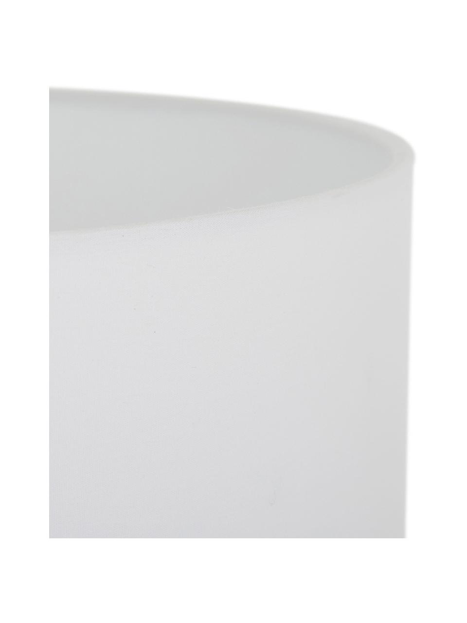 Tafellamp Sue, Lampenkap: textiel, Lampvoet: glas, vermessingd metaal, Lampenkap: wit
 lampvoet: transparant, geborsteld messing, Ø 33 x H 55 cm