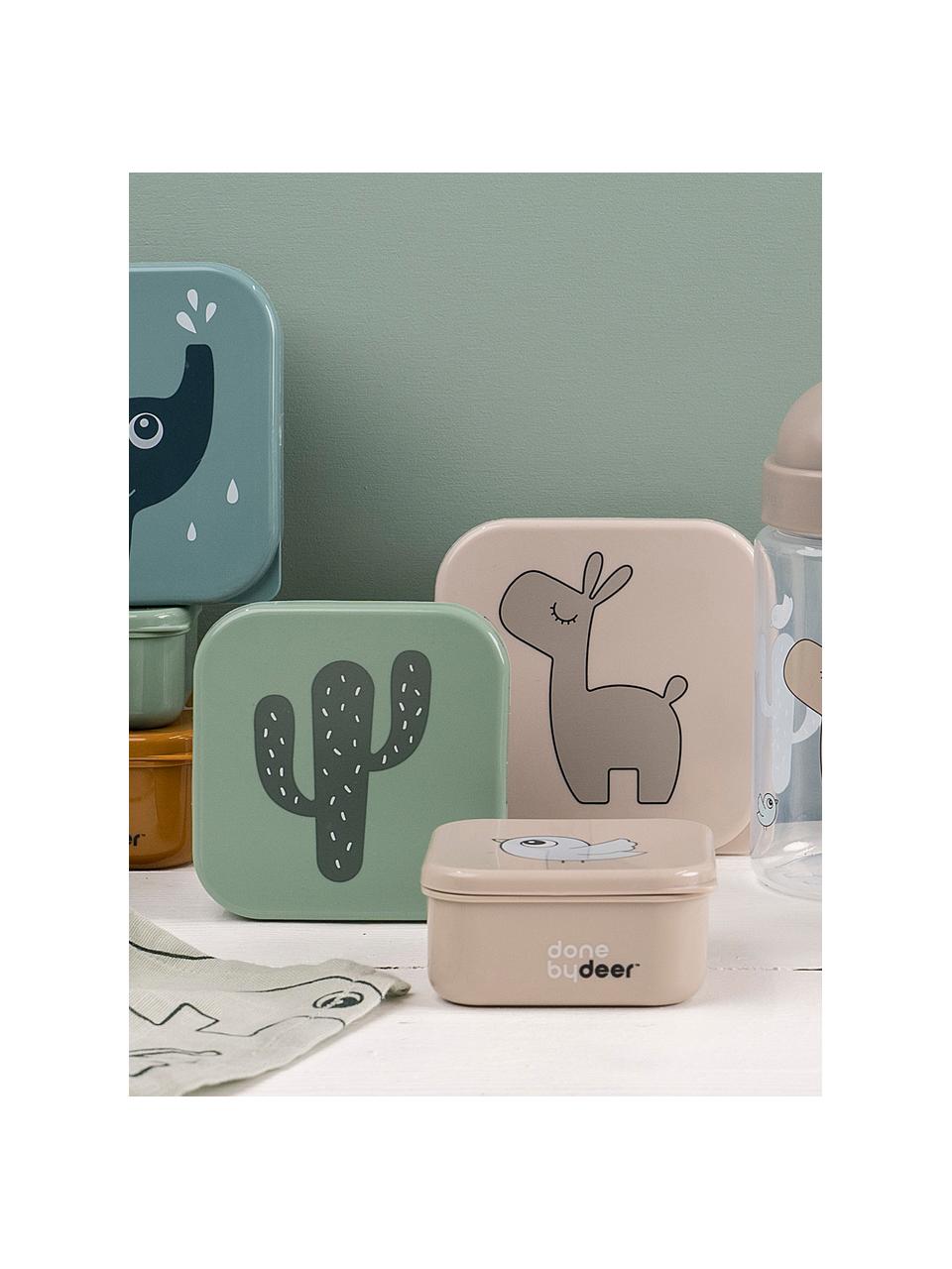 Boîtes à goûter pour enfants Lalee, 3 élém., Plastique, Beige clair, beige, vert sauge, Lot de différentes tailles