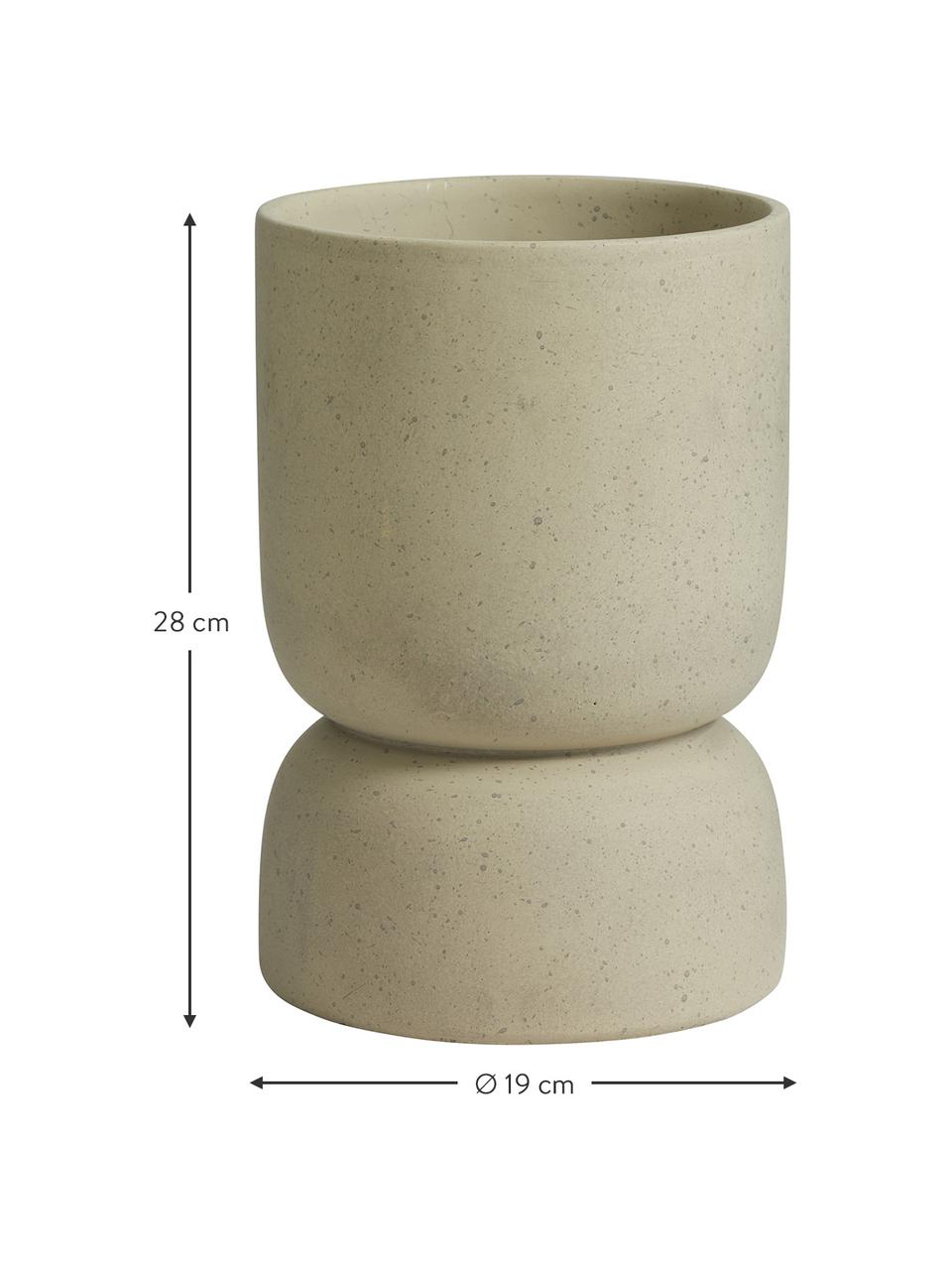 Maceta grande de gres Ajonu, Gres, Beige, Ø 19 x Al 28 cm