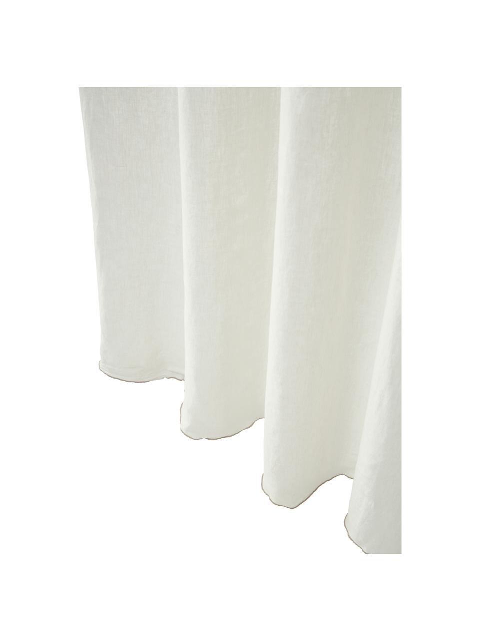 Cortinas de lino semitransparente de lino con dobladillo Eleonara, 2 uds., 100% lino, Blanco crema, An 145 x L 260 cm