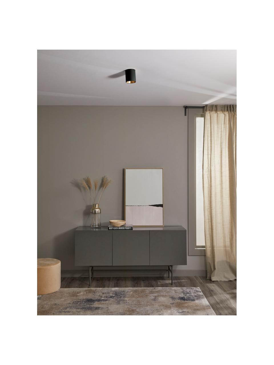 Spot plafond LED Marty, Noir, couleur dorée, Ø 10 x haut. 12 cm