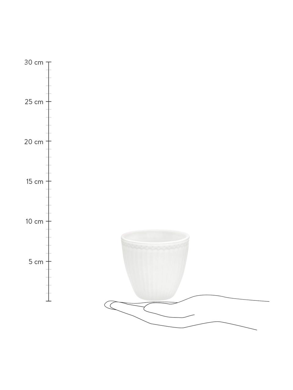 Tazza senza manico fatta a mano Alice 2 pz, Gres, Bianco, Ø 10 x Alt. 9 cm