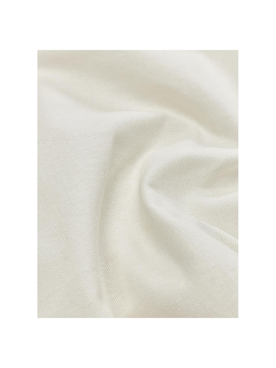 Bestickte Baumwoll-Kissenhülle Vahid mit Hoch-Tief-Struktur, Bezug: 100 % Bio-Baumwolle, Schwarz, Cremeweiß, B 45 x L 45 cm