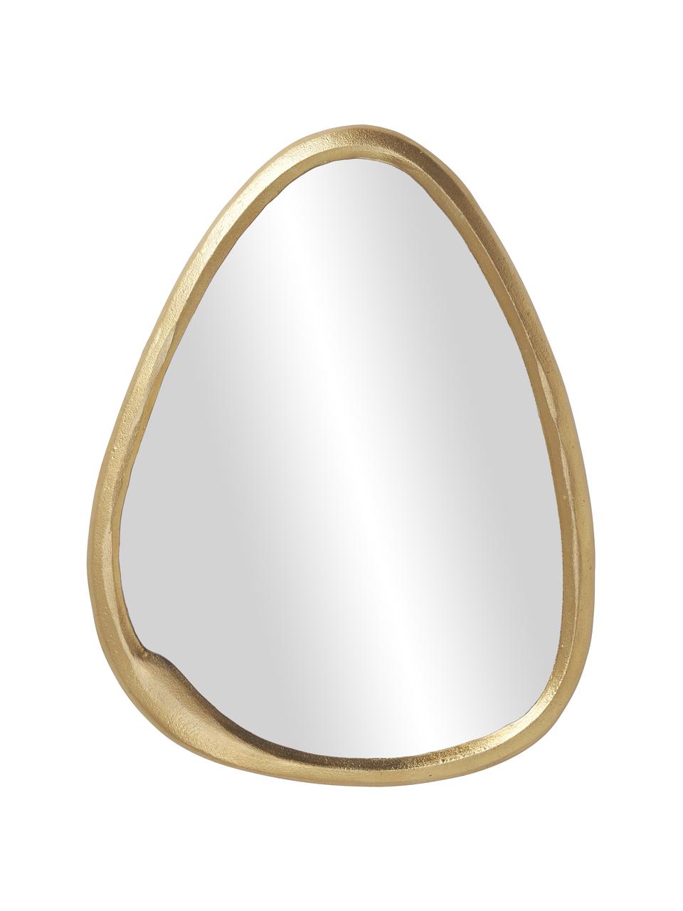 Ovale wandspiegel Nalu met goudkleurige metalen lijst, Lijst: gecoat aluminium, Goudkleurig, B 44 x H 54 cm